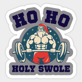 Swolen Gym Santa Clause, funny pumping iron, Sticker